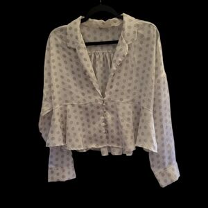 Intimately by Free People Polka Dot Peplum-Style Pajama Top